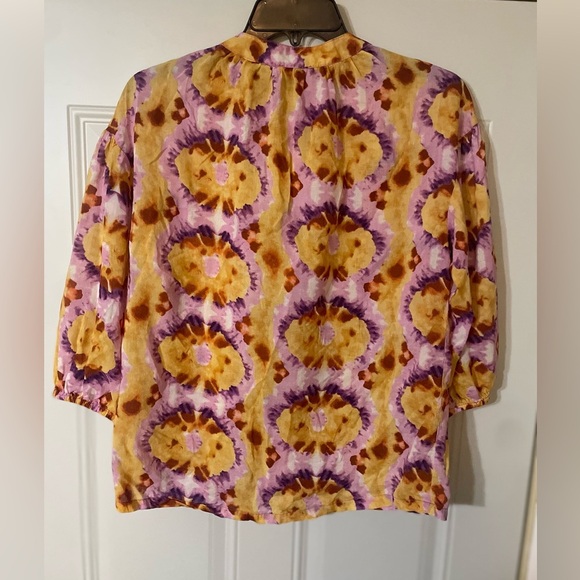 Elie By Elie Tahari Bright Floral Abstract geometric Blouse Modal Size XS Art - Picture 7 of 7